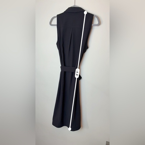 Black Midi Shirt Dress with tie belt EUC - Picture 9 of 11